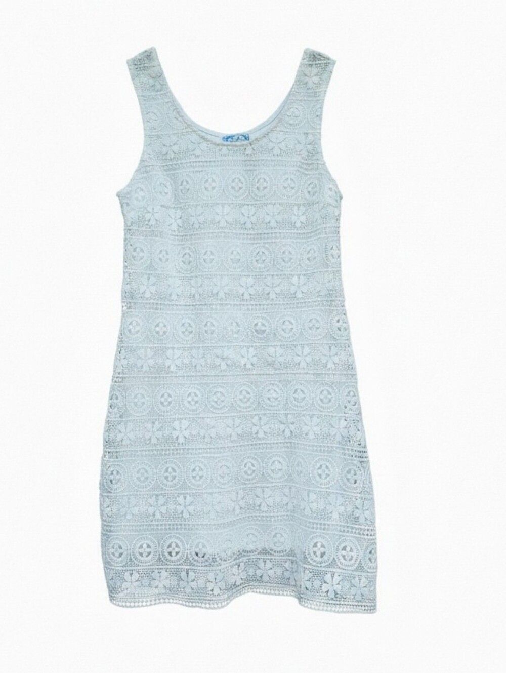 JโGee White Crochet Lace Sleeveless Shift Mini Dress Size Medium Like New